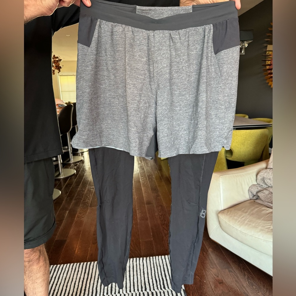 lululemon athletica Men’s Athletic Shorts and Tights in Gray and Black